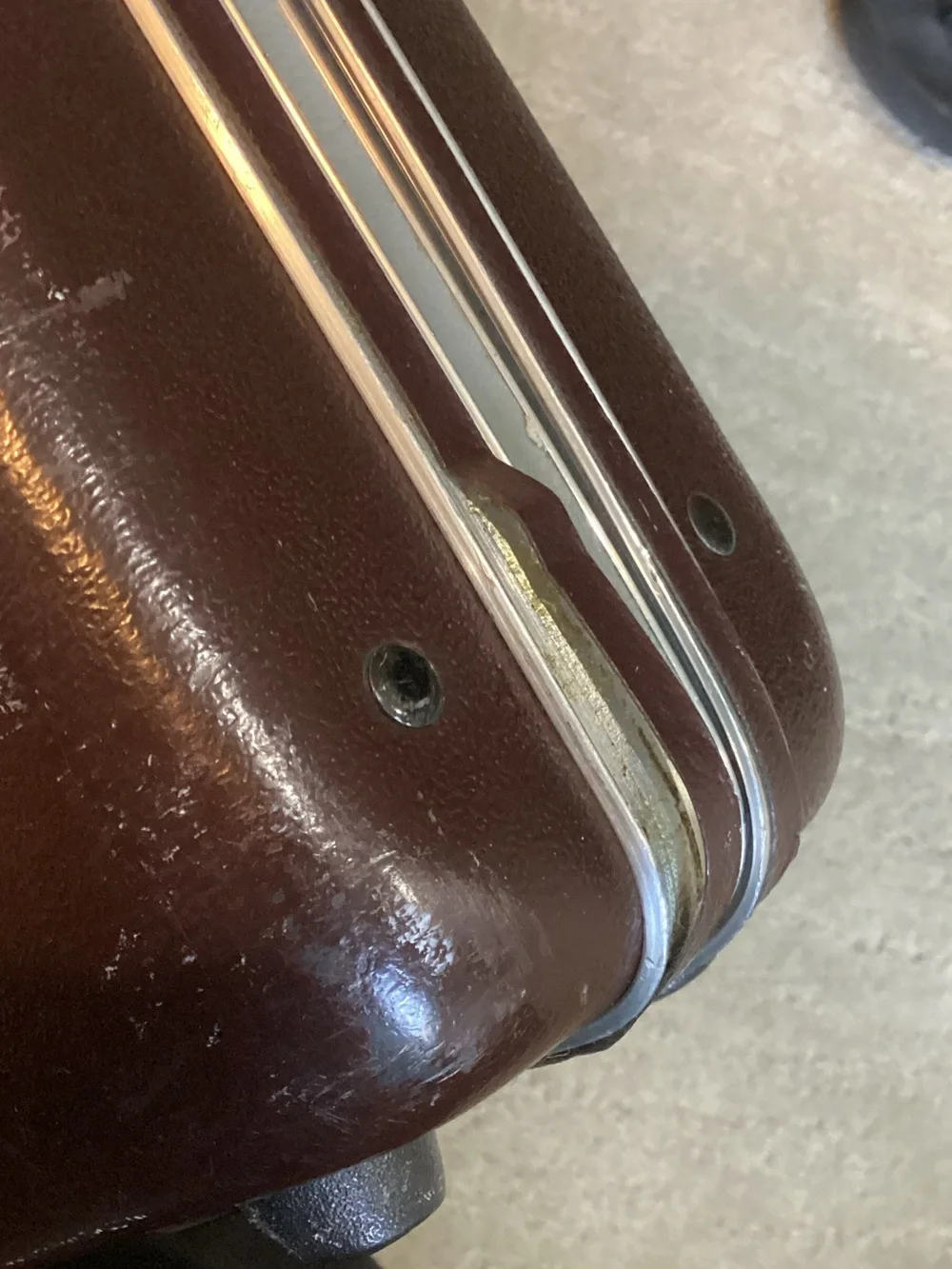 American Tourister Men's Hard-Shell Briefcase in Dark Brown with Silver Trim